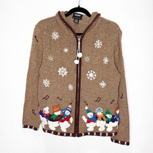Vintage Studio Joy Wool Blend Snowman Sweater Medium